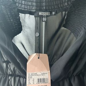 Black Sheer Puffy long sleeved Blouse